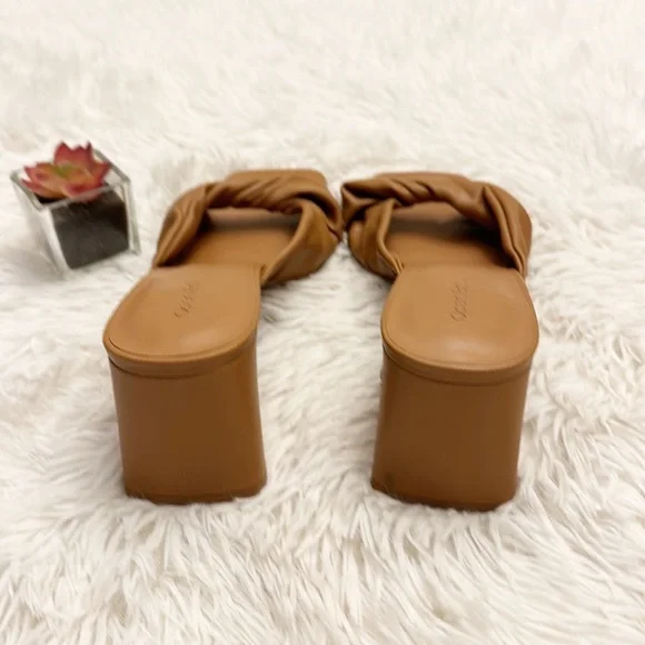 Open Edit Nordstroms Cora Tan Twisted heel slide sandal women size 6, 9, 9.5, 10 - Picture 7 of 8